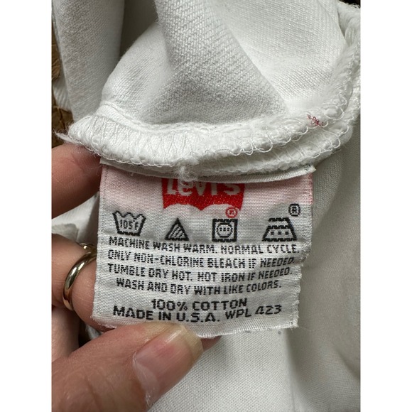 Vtg 1997 LEVI'S 501 White Denim - MADE IN USA - Big E Red Tab - W30 L30 - Picture 6 of 7